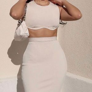Crop top and midi skirt set